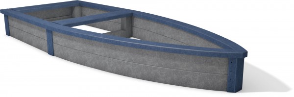 Sandkasten FUCHS, grau-blau, 285 cm lang, 105 cm breit, 30 cm hoch