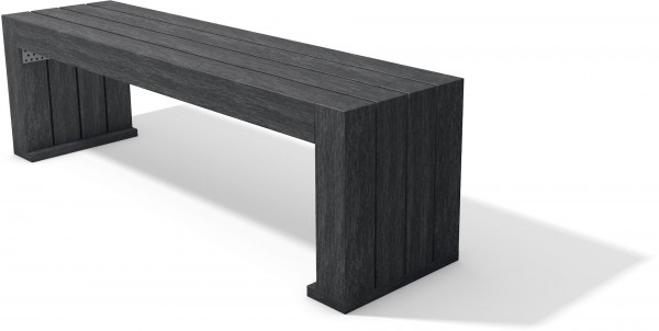 Sitzbank AARAU, schwarz, 150 cm lang, 40 cm breit, 45 cm hoch