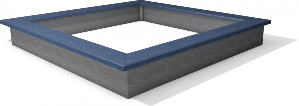 Sandkasten DACHS 1, grau-blau, 200 cm lang, 200 cm breit, 27 cm hoch