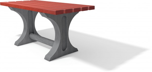 Tisch LENZBURG, grau-rot, 2.00 m lang, 70 cm breit, 75 cm hoch