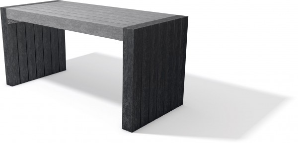 Tisch AARAU, schwarz-grau, 150 cm lang, 67 cm breit, 75 cm hoch