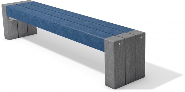 Kindersitzbank MINI-AARAU, grau-blau, 150 cm lang, 28 cm breit, 34 cm hoch